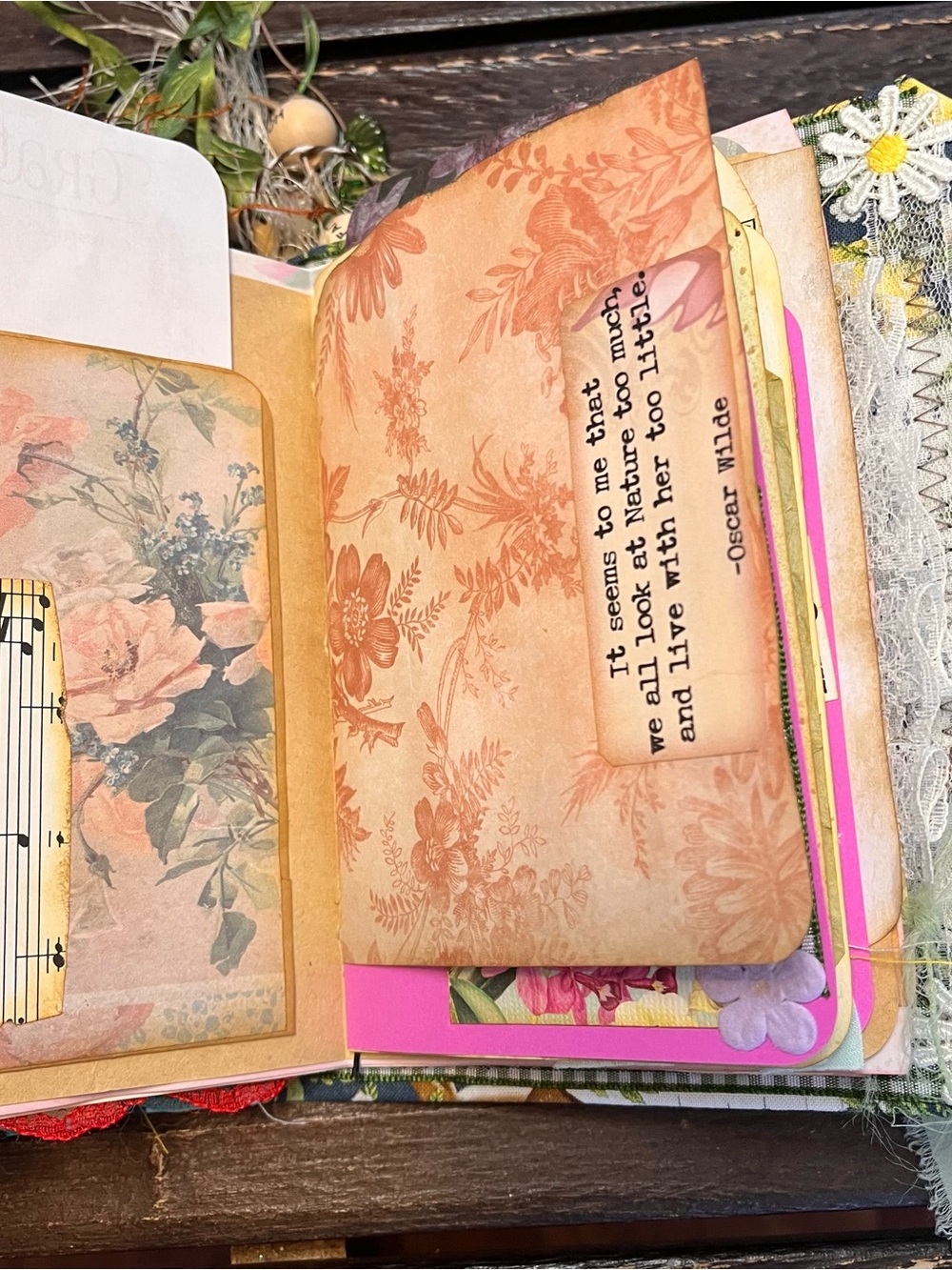 Small Chunky Junk Journal Nature Music Christian Faith Based Softcover 3 Sig - Picture 16 of 16